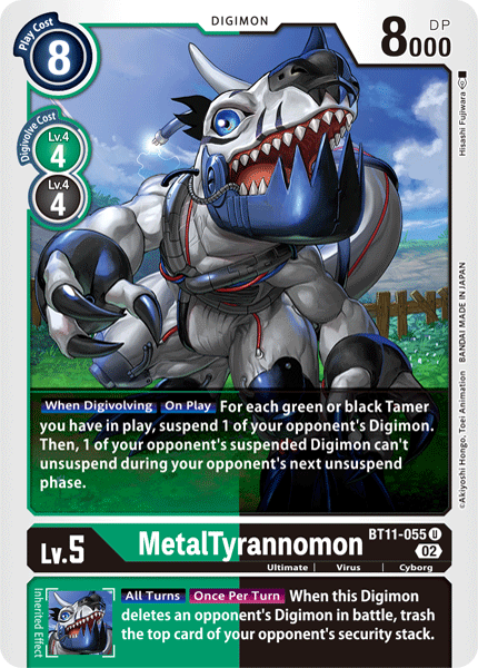 (055) Digimon TCG Dimensional Phase Single: MetalTyrannomon (BT11-055) (V.1)  Uncommon
