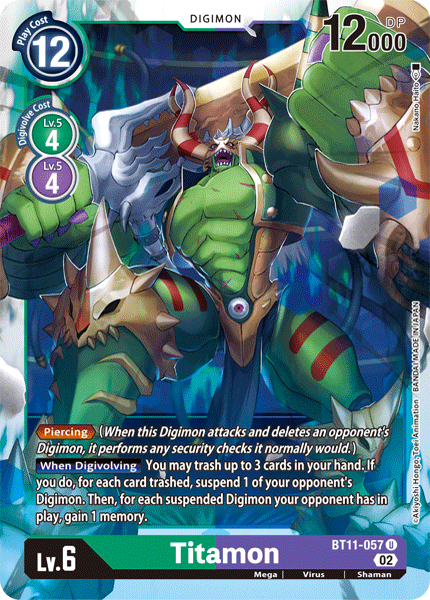 (057) Digimon TCG Dimensional Phase Single: Titamon (BT11-057) (V.1)  Uncommon