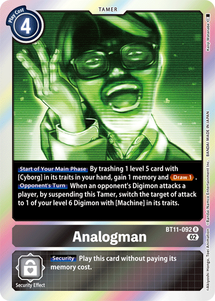 (092) Digimon TCG Dimensional Phase Single: Analogman (BT11-092)  Rare