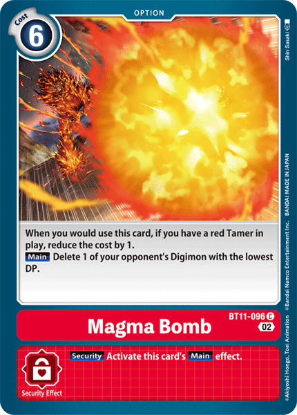 (096) Digimon TCG Dimensional Phase Single: Magma Bomb (BT11-096) (Holo)  Common