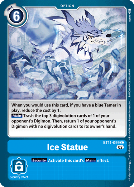 (099) Digimon TCG Dimensional Phase Single: Ice Statue (BT11-099) (Holo)  Common