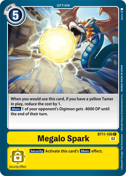 (100) Digimon TCG Dimensional Phase Single: Megalo Spark (BT11-100) (V.1)  Common