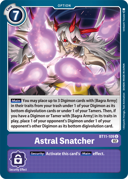 (109) Digimon TCG Dimensional Phase Single: Astral Snatcher (BT11-109) (Holo)  Uncommon