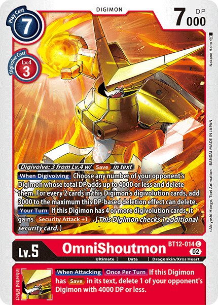(014) Digimon TCG Across Time Single: OmniShoutmon (BT12-014)  Common