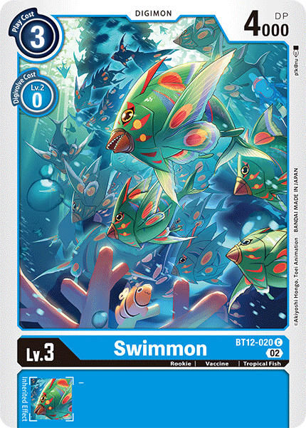 (020) Digimon TCG Across Time Single: Swimmon (BT12-020)  Common