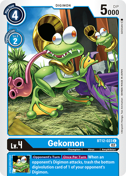 (023) Digimon TCG Across Time Single: Gekomon (BT12-023)  Common