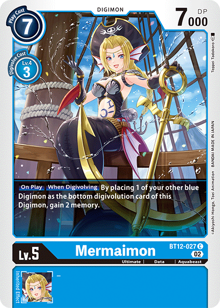 (027) Digimon TCG Across Time Single: Mermaimon (BT12-027)  Common