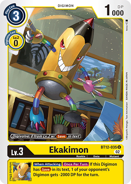 (035) Digimon TCG Across Time Single: Ekakimon (BT12-035)  Uncommon