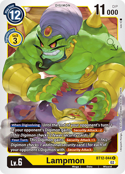 (044) Digimon TCG Across Time Single: Lampmon (BT12-044)  Uncommon