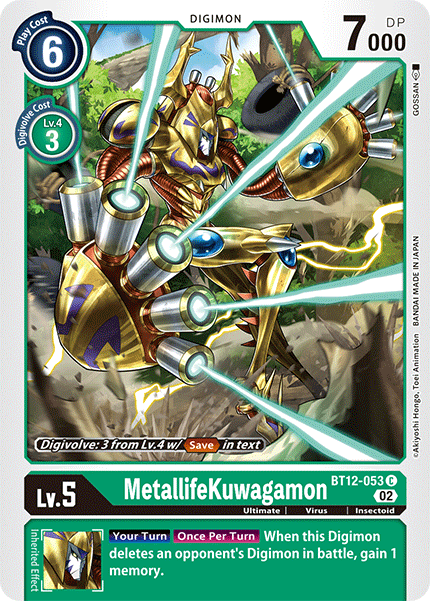 (053) Digimon TCG Across Time Single: MetallifeKuwagamon (BT12-053)  Common