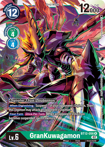 (056) Digimon TCG Across Time Single: GranKuwagamon (BT12-056)  Rare