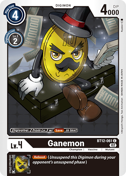 (061) Digimon TCG Across Time Single: Ganemon (BT12-061)  Common