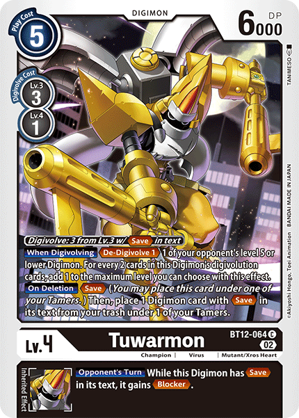 (064) Digimon TCG Across Time Single: Tuwarmon (BT12-064)  Common