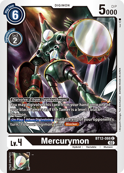 (066) Digimon TCG Across Time Single: Mercurymon (BT12-066)  Common