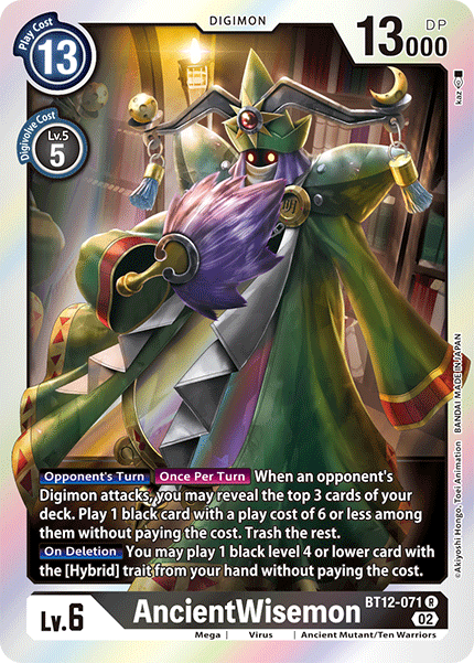 (071) Digimon TCG Across Time Single: AncientWisemon (BT12-071)  Rare