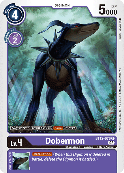 (076) Digimon TCG Across Time Single: Dobermon (BT12-076)  Common