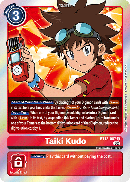 (087) Digimon TCG Across Time Single: Taiki Kudo (BT12-087) (V.1)  Rare