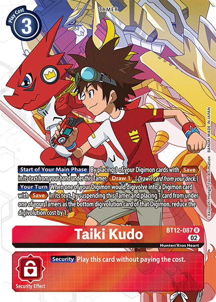(087) Digimon TCG Across Time Single: Taiki Kudo (BT12-087) (V.2)  Alternative Art