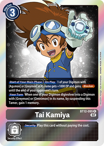 (095) Digimon TCG Across Time Single: Tai Kamiya (BT12-095) (V.1)  Rare