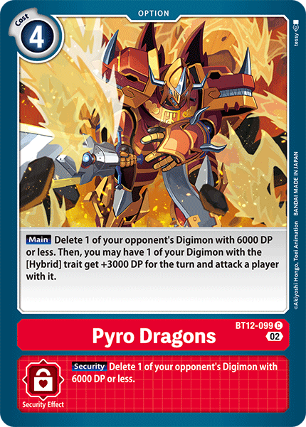 (099) Digimon TCG Across Time Single: Pyro Dragons (BT12-099)  Common