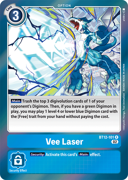 (101) Digimon TCG Across Time Single: Vee Laser (BT12-101)  Rare
