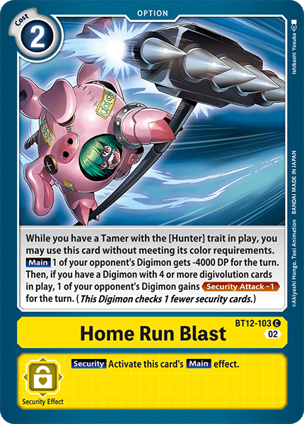 (103) Digimon TCG Across Time Single: Home Run Blast (BT12-103)  Common