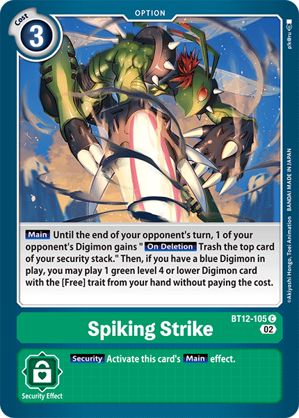 (105) Digimon TCG Across Time Single: Spiking Strike (BT12-105)  Common