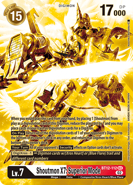 (112) Digimon TCG Across Time Single: Shoutmon X7: Superior Mode (BT12-112) (V.3)  Alternative Art