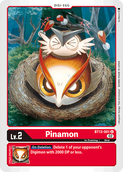 (001) Digimon TCG Versus Royal Knights Single: Pinamon (BT13-001)  Uncommon