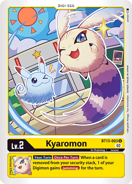 (003) Digimon TCG Versus Royal Knights Single: Kyaromon (BT13-003)  Uncommon