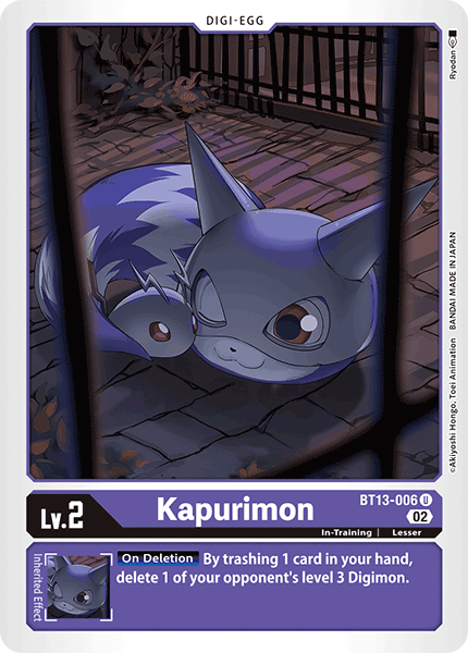 (006) Digimon TCG Versus Royal Knights Single: Kapurimon (BT13-006)  Uncommon