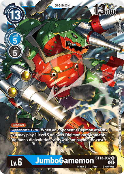 (032) Digimon TCG Versus Royal Knights Single: JumboGamemon (BT13-032)  Uncommon