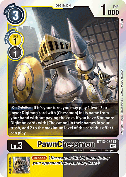 (035) Digimon TCG Versus Royal Knights Single: PawnChessmon (BT13-035)  Rare