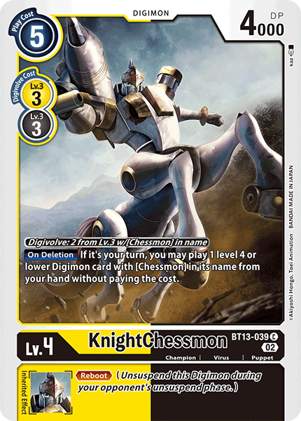 (039) Digimon TCG Versus Royal Knights Single: KnightChessmon (BT13-039)  Common