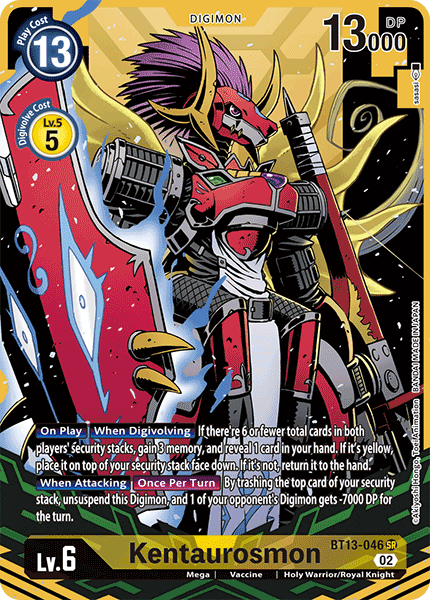 (046) Digimon TCG Versus Royal Knights Single: Kentaurosmon (BT13-046) (V.2)  Alternative Art