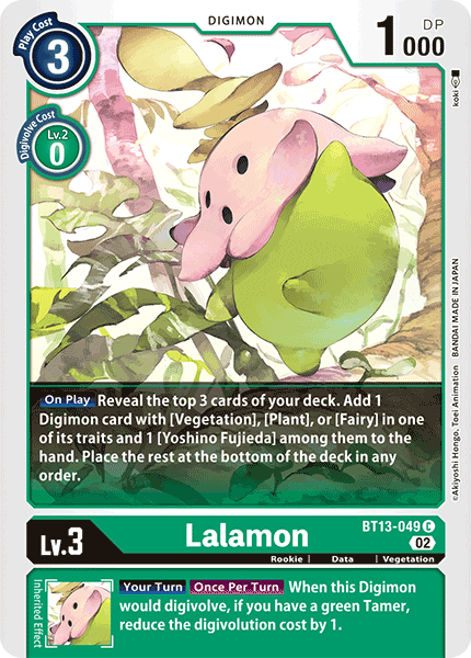 (049) Digimon TCG Versus Royal Knights Single: Lalamon (BT13-049)  Common