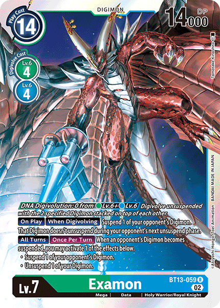 (059) Digimon TCG Versus Royal Knights Single: Examon (BT13-059) (V.1)  Rare