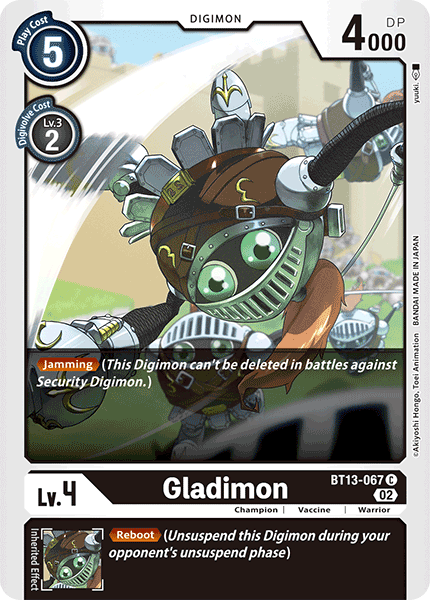 (067) Digimon TCG Versus Royal Knights Single: Gladimon (BT13-067)  Common