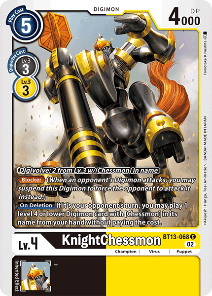 (068) Digimon TCG Versus Royal Knights Single: KnightChessmon (BT13-068)  Common