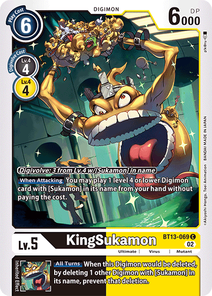(069) Digimon TCG Versus Royal Knights Single: KingSukamon (BT13-069)  Common