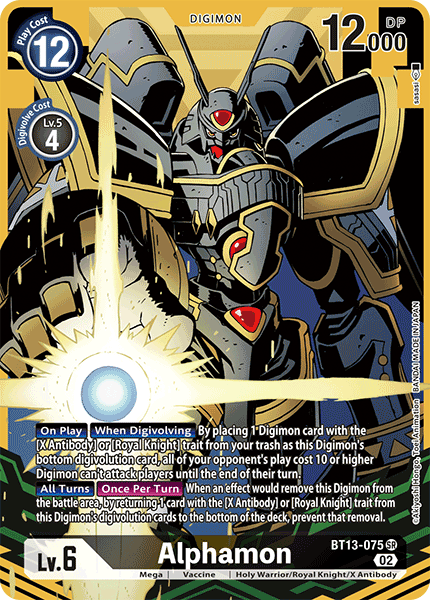(075) Digimon TCG Versus Royal Knights Single: Alphamon (BT13-075) (V.2)  Alternative Art