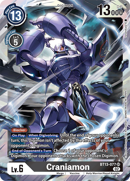 (077) Digimon TCG Versus Royal Knights Single: Craniamon (BT13-077) (V.1)  Super Rare