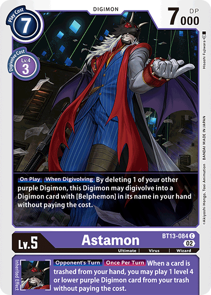 (084) Digimon TCG Versus Royal Knights Single: Astamon (BT13-084)  Common
