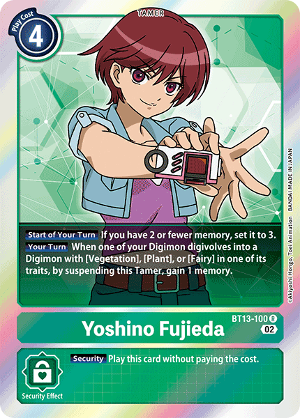 (100) Digimon TCG Versus Royal Knights Single: Yoshino Fujieda (BT13-100)  Rare