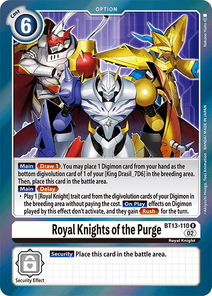 (110) Digimon TCG Versus Royal Knights Single: Royal Knights of the Purge (BT13-110)  Rare