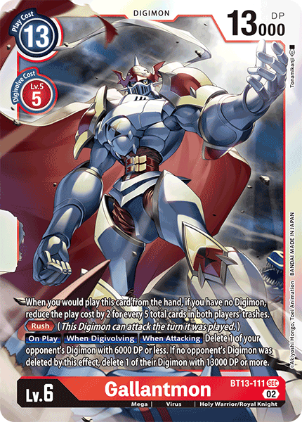 (111) Digimon TCG Versus Royal Knights Single: Gallantmon (BT13-111) (V.1)  Secret Rare