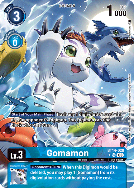 (020) Digimon TCG Blast Ace Single: Gomamon (BT14-020) (V.2)  Alternative Art