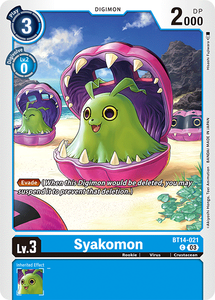 (021) Digimon TCG Blast Ace Single: Syakomon (BT14-021)  Common
