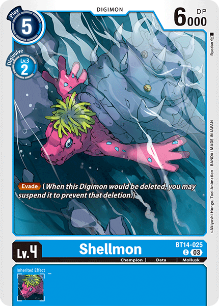 (025) Digimon TCG Blast Ace Single: Shellmon (BT14-025)  Common