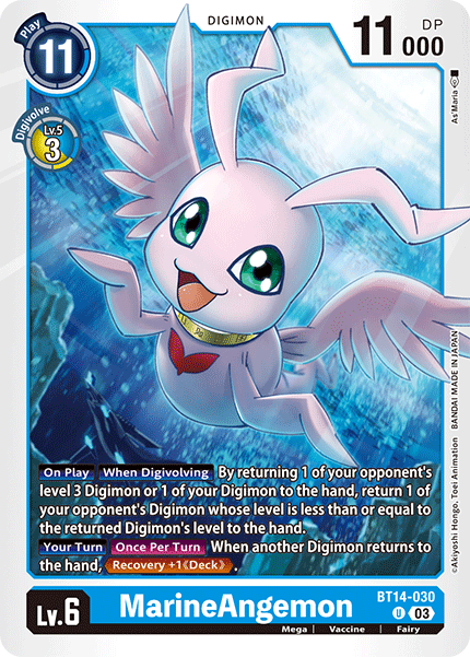 (030) Digimon TCG Blast Ace Single: MarineAngemon (BT14-030)  Uncommon